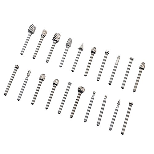 20 brocas rotativas de moagem de madeira de rotação de 0,63 cm, ferramenta esculpida para cortador d