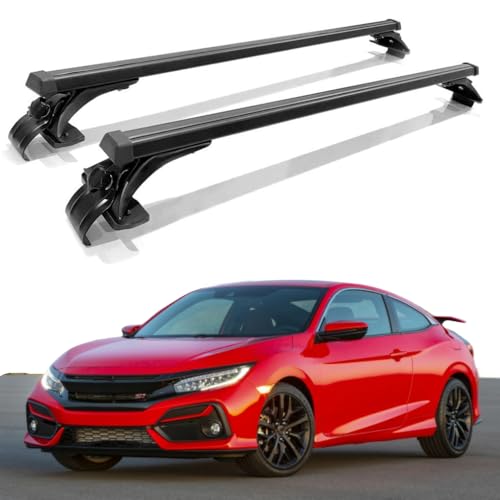 TINIANHHCT Cross Bars Roof Rack Fits for Honda Civic 2015-2020 Without Roof Rail Aluminum Crossbars Cargo Carrier, Black