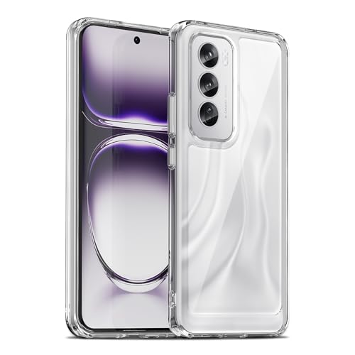 Liisooka Cover per OPPO Reno 12 5G, Custodia in TPU Antiurto Sottile di Livello Militare, Resistente all'ingiallimento, Case per Telefono in PC Rigido, Retro Antigraffio, Trasparente