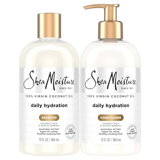 Shea Moisture 100% Virgin Coconut Oil Daily Hydration Shampoo & Conditioner | 13 fl. oz. Each
