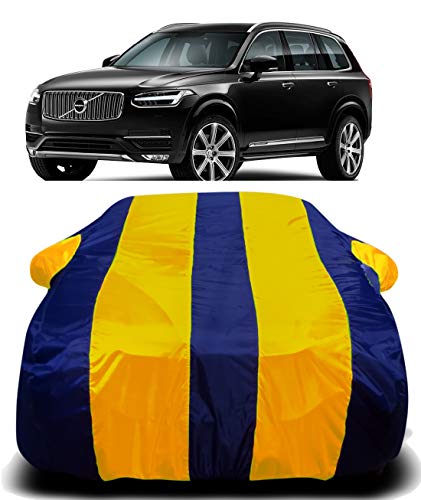 Image of Waterproof Car Cover with Ultra Surface Body Protection (Yellow Stripes) (Volvo XC90)