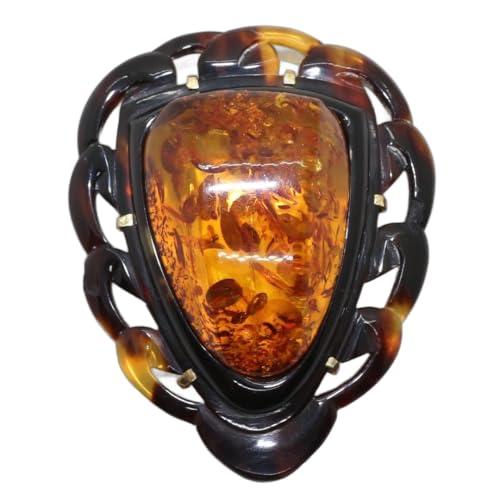 k18/SILVER デザイン べっ甲 ブローチ べっ甲 ペンダント ブローチ (pe-084) | べっ甲アクセサリー「なにわ