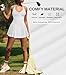 Hragc Women's Sexy V Neck Pleated Flowy Tennis White Dress for Women Medium Athletic Golf Workou Active Summer Sleeveless Tank Mini Dresses with Shorts Pockets