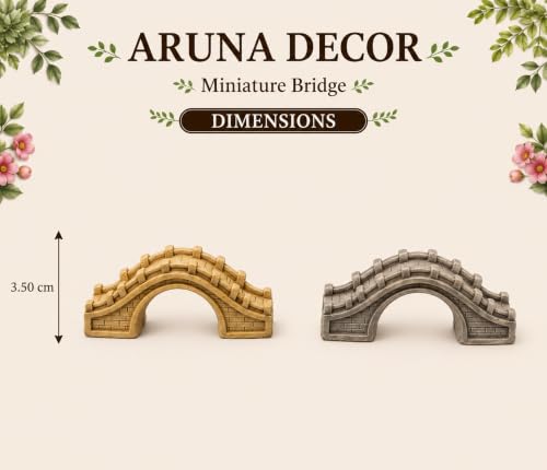 Image of Miniature Resin Bridge Set of 2 for Fairy Garden, Terrarium & Dollhouse, Mini Garden Bridge Decoration for Bonsai, Succulent Pot, DIY Craft & Gift