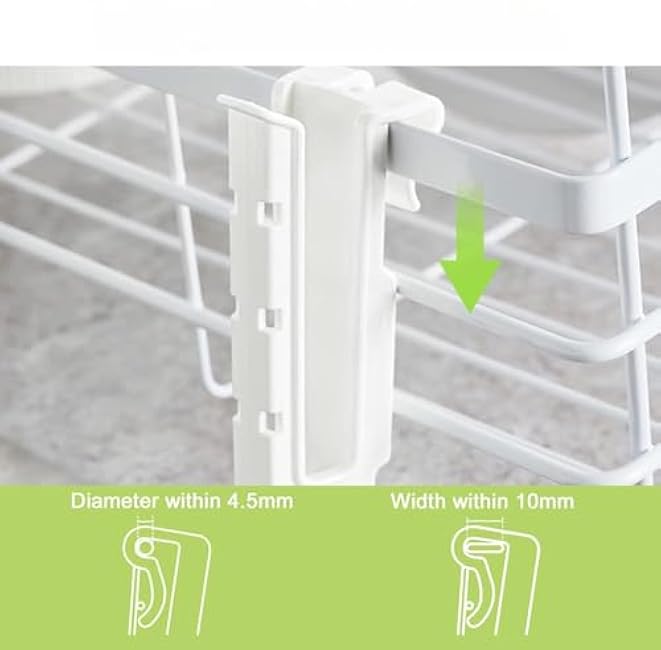 Drying Hook for Dish Racks, Kitchen Cup Holder Snap Hook for Drying Cup, Bottle, Mug and Chopsticks,Water Bottle Organizer No Need for Drilling and Adhesive, 3 PCS, White