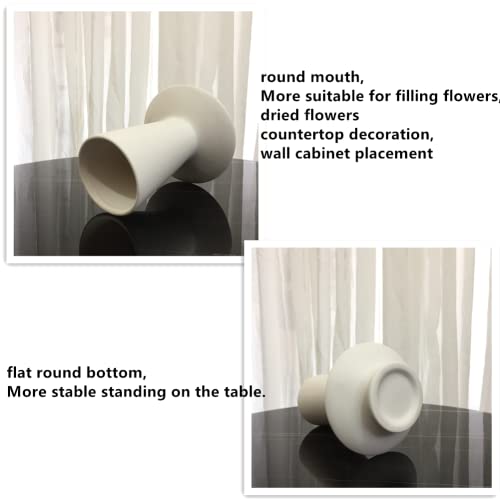 Weidilidu White Ceramic Vase Nordic Minimalist Style Decor For Countertop Center Dresser Kitchen Living Room Home Decor White Matte Abstract Vase (White 666) #TOP4