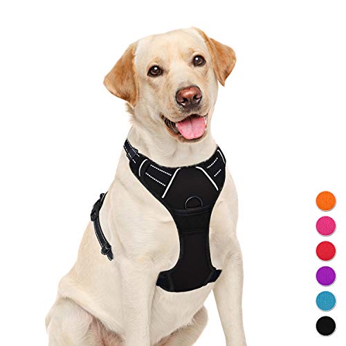 BARKBAY No Pull Dog Harness Large Step in Reflective Dog Harness with Front