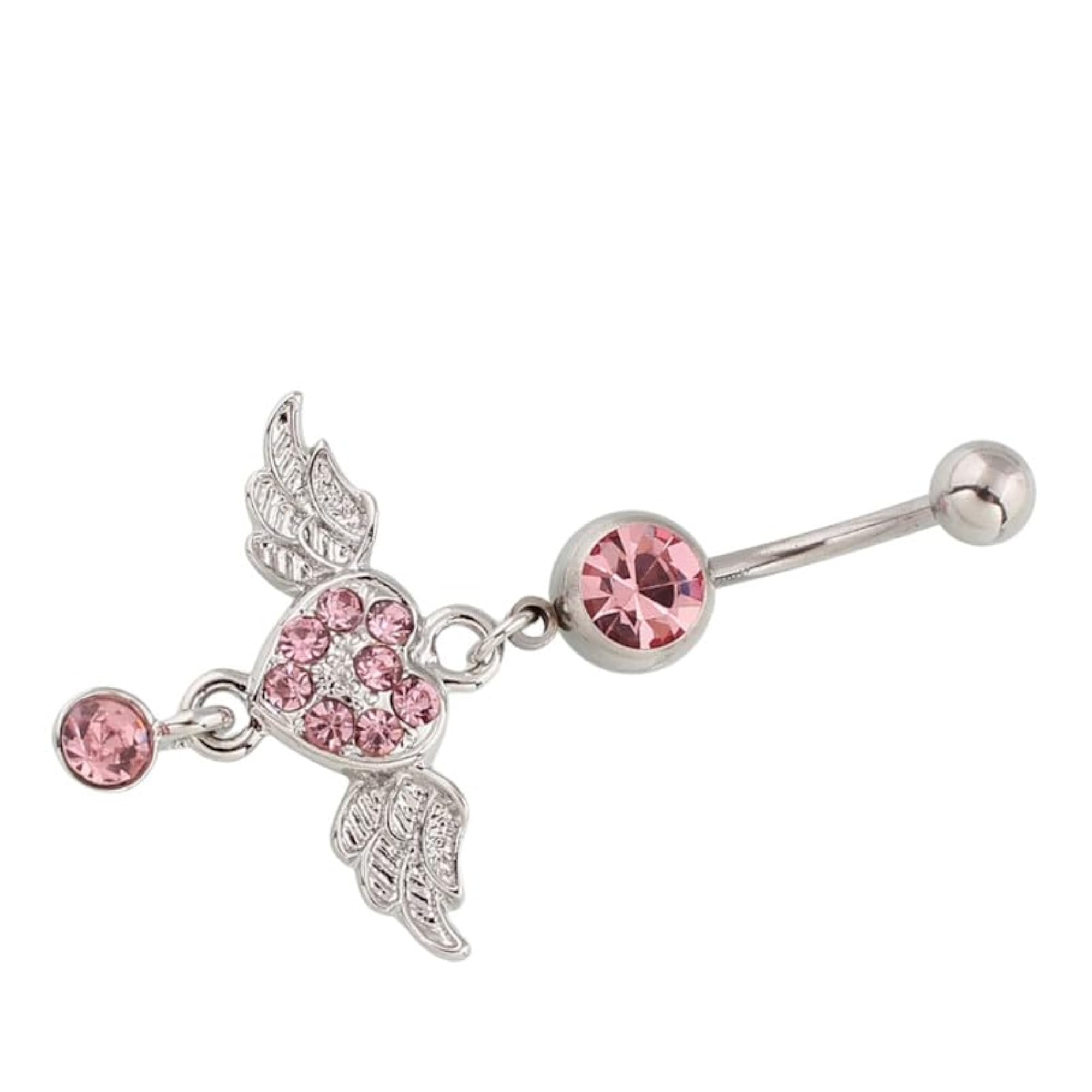 Angel Wing Belly Button Ring, Lightweight Steel Body Jewellery