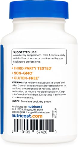 Image of Nutricost Ashwagandha Root Extract Herbal Supplement 600mg, 30 Capsules - Vegetarian, GMO-Free, Gluten Free