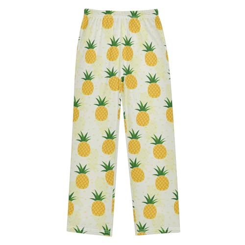 ZZXXB Pineapples Print Boys Long Pants Soft Trousers Elastic Waist Kids Lounge Bottoms with Pockets S-XL