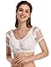 GloryStar Women's Bavarian Oktoberfest Costume Traditional Lace Off Shoulder Dirndl Blouse Beer Garden Crop Top XL