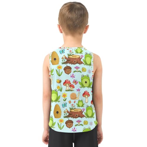 Cartoon Frog Garden Boys Tank Tops Toddler Sleeveless Tank Top Undershirts for Boys,3T3