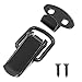 Jiozermi 12 Pack Spring Toggle Buckle Latch, 1.8'' Length, 304 Stainless Steel Spring Loaded Toggle Catch for Wooden Case Toolboxes, Black