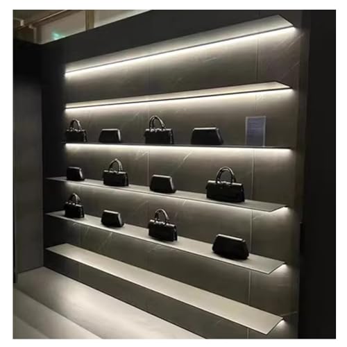 Étagères murales flottantes LED alliage aluminium vitrine grise 150cm