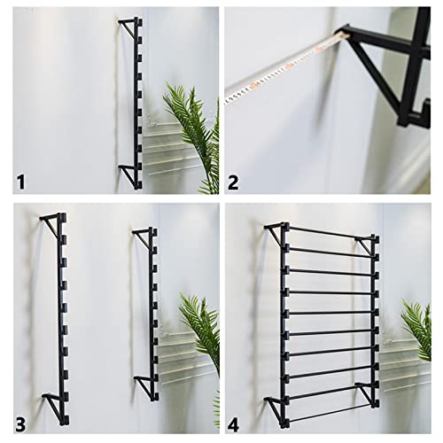 Estante Organizador con Soporte para Cinta, Colgador De Pared para Almacenamiento De Bufandas con Barra Horizontal Extraíble Y Soporte, Estante Enrollable De Vinilo Metálico De 10 Niveles, F