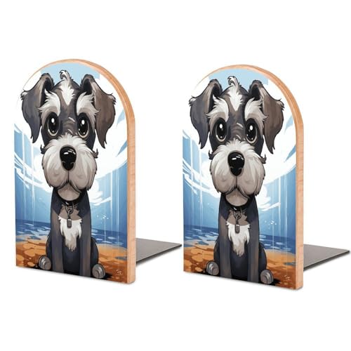 Sujetalibros de Schnauzer para decorar el estante de libros de tu oficina 2
