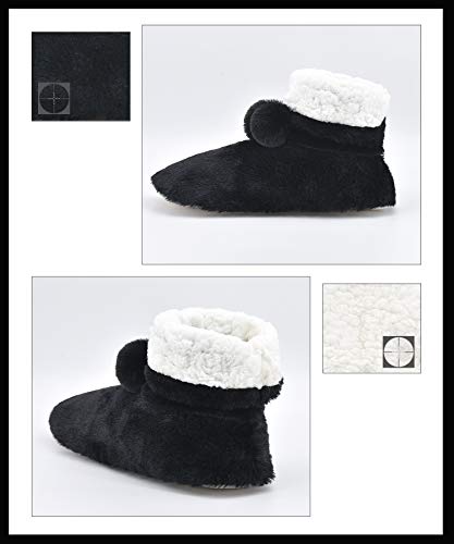 Image of DICUIRD Womens Thick & Warm Slipper Socks with Grippers - Christmas House Slippers