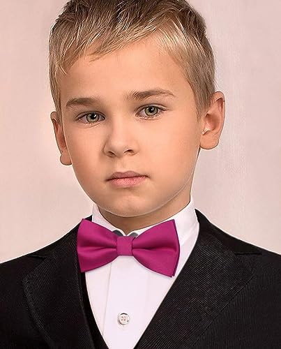 Image of HISDERN Bow Ties for Boys Pre Tied Toddler Bow Tie Adjustable Kids Bowties Clip On Fun Patterned Bowties for Wedding Party