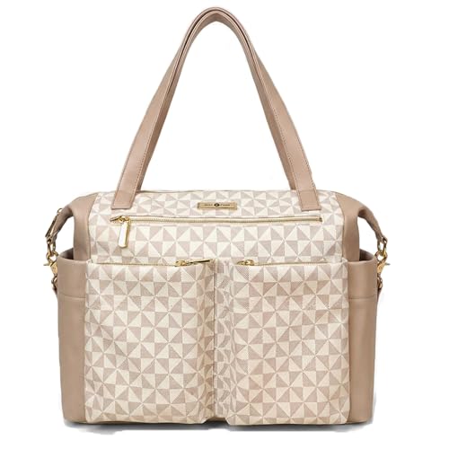 miss fong Checkered Diaper Bag Tote Leather Diaper Bag Backpack P...