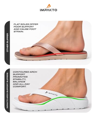 Image of Impakto Men's Arch Support Flip Flops | Lightweight & Bounce-Back Slippers | Soft Cushioned Footbed | Regular Wear Chappal for Home, Casual & Outdoor Use