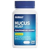 ValuMeds Mucus Relief Guaifenesin 400mg (200 Caplets) | Maximum Strength | Mucus Thinning for Colds, Chest Congestion, Flu, Coughing | Expectorant & Decongestant