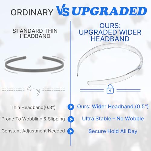 Image of 2 Pcs Graduation Cap Headband, Firm Anti-fall Hair Band for Graduation Cap, Graduation Gifts Hat Accessories for Graduates, Students, Women(Clear)