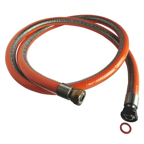 SOMATHERM FOR YOU, Flexible inox 1m pour bouteille Butane/Propane - Raccords écrou tournant 20/150 et 15/21 - Durée illimitée - Idéal pour alimentation gaz...