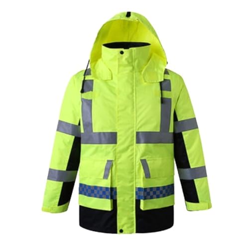 Veste de sécurité chantier hiver imperméable réfléchissante avec capuche