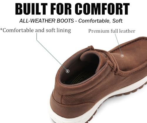 Image of SUREWAY Men's Chukka Boots,Lightweight Durability Leather Moc Toe Work Boots,Fashion Hiking,Driving Shoes,Chelsea Boots for All-Weather Comfort (Office,Casual,Dress)