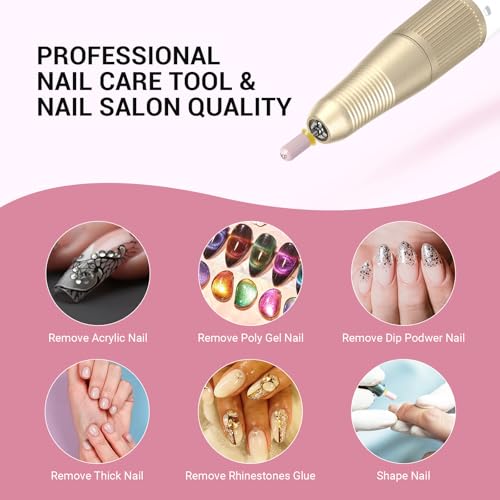Image of MelodySusie Ceramic Nail Drill Bit, 3 /32'' Smooth Round Top Large Barrel Bits, Suitable for Manicure Pedicure Cuticle Gel Polishing, Beginners Bits, Pink, Series Bit-S, Extra Fine