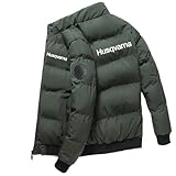 FLOATING Chaqueta Acolchada Hombre H.u.s.q.v.a.r.n.a, Térmica Plumas Chaqueta, Hombre Chaquetas Invierno De Montaña, Plumon(Green,M)