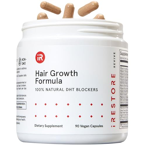 iRESTORE Hair Growth Supplement – Hair Loss Vitamins for Women and Men – Has Biotin Multivitamins & DHT Blocker to Reduce Hair Thinning – Hair Regrowth Pills for Thicker Fuller Volume – 30 Days Supply