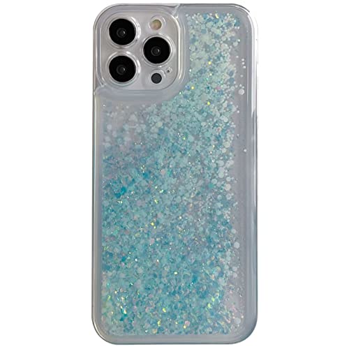 Tivenfezk iPhone 12 Fodral med Fluorescerande Glitter – Blå