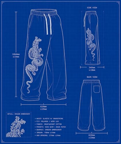 Image of Men's Baggy Track Pants, Baggy Streetwear, Cotton Track Pants, Elastic Waist & Relaxed Fit Bottoms.