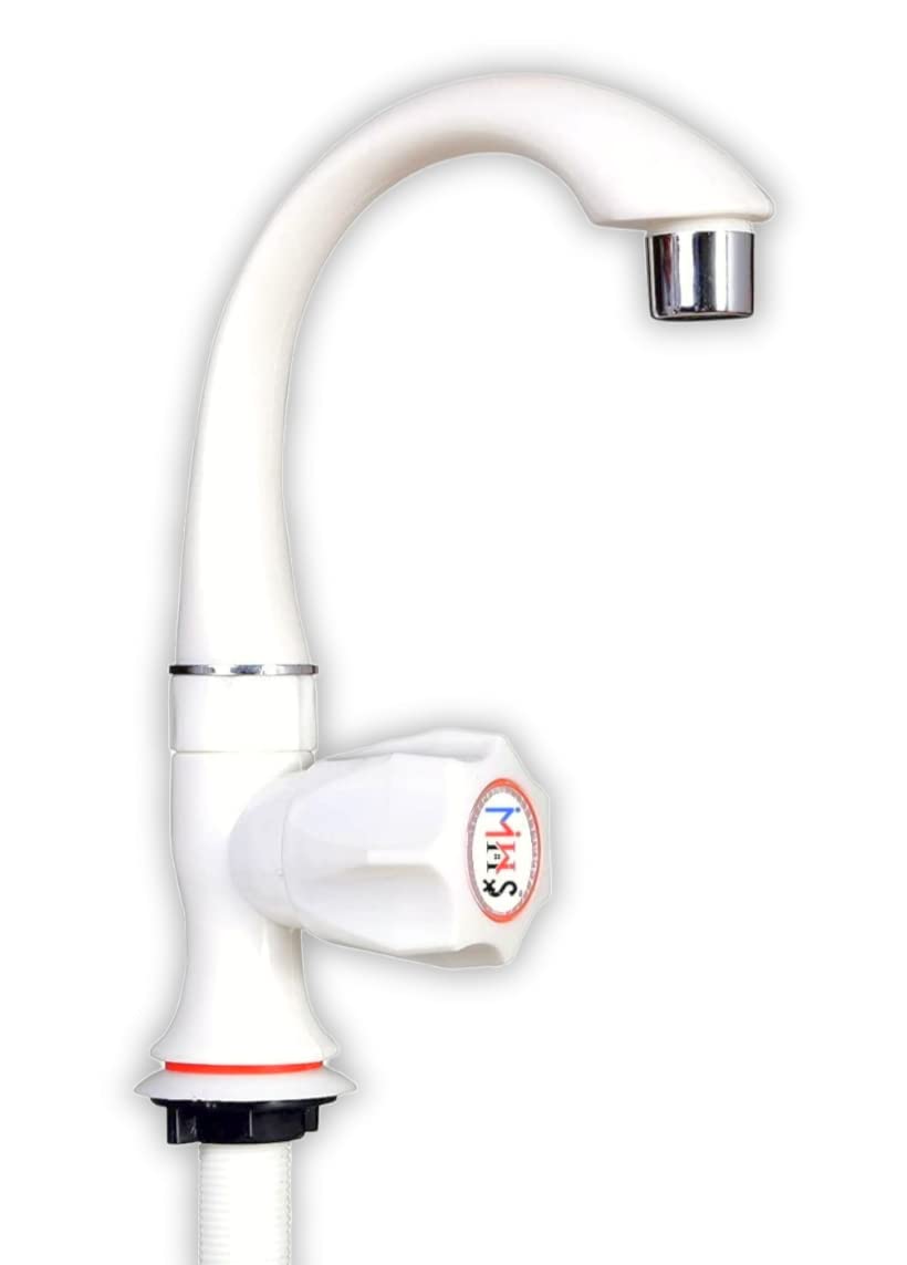MHS Abs Plastic PVC Pillar Tap Cock Table Mounted with Foam Flow for Kitchen Bathroom Wash Basins Quarter Turn Operated Ceramic Cartridge Inside 15 mm Inlet (Swan Neck Standard, 2) (B0BQTZLDT3) Amazon Price History, Amazon Price Tracker