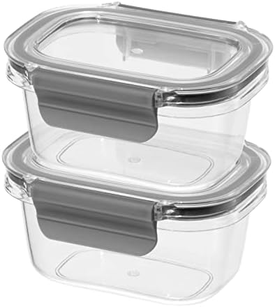 Oggi Clarity Leak-Proof Airtight Food Storage Containers - Set of 2, Ultra clear, BPA free, Sealable Container with Lid, Ideal Kitchen Organization, Perfect Meal Prep Containers. 12oz/350ml - Thumbnail 2