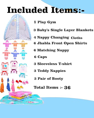 Image of Toddylon All in One Daily Essential in One Pack 36 in 1 New Born Baby Products Gift Packs | Hospital Kit Combo | Infants Boys Girls | Perfect for Newborns | Ideal for 0-6 Months (Blue)