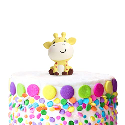 Unimall Global 1 paquet de décorations de gâteau en résine 3D avec motif girafe - Jungle - Safari - Animaux - Décoration de gâteau - Décoration de gâteau - Pour fête prénatale, anniversaire d'enfant