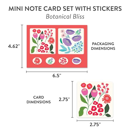Image of Studio Oh! Botanical Bliss Blank Note Card Set with Envelopes and Stickers 12 Pack Assorted Greeting Cards, 260 GSM Textured Paper Stationery for Thank You Cards, Birthday Cards, Gift Card Envelopes