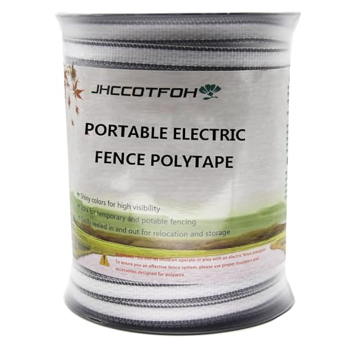 Electric Fence Polytape 5 Strands of Electrical Conductors Poly Electric Fence Tape 656 Feet Roll