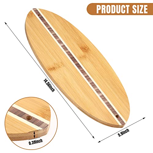 Set 6 Pzs Tabla De Cortar De Bambú Forma Tabla Surf miniatura 2
