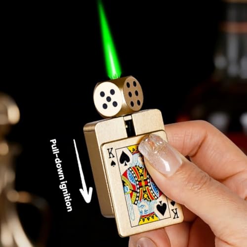 Encendedor Giratorio Antiestrés con Dados 360° Negro miniatura 4