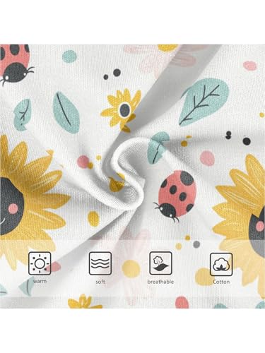 ZZKKO Kawaiiladybugs Sunflower Girls Underwear Toddler Panties for Girls Comfort Brief Size 2-8T3