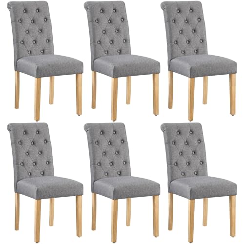 Yaheetech Fabric Dining Chair Set of 6