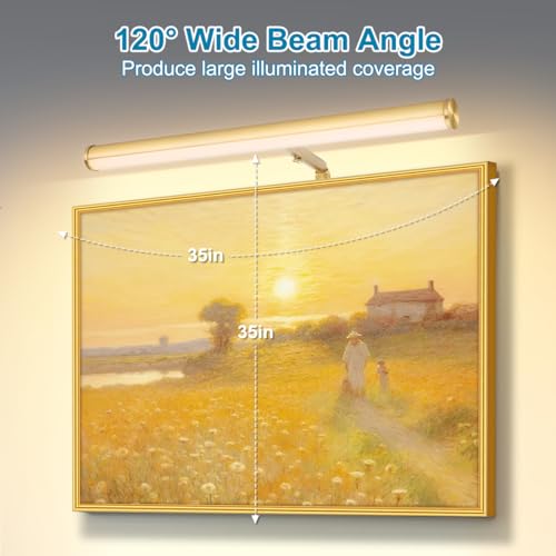 Image of LED Picture Lights for Paintings Plug in, Adjustable Art Light Gallery Wall Light for Display Art Work, 14 Inch 4W 3000K Warm White, Gold Finish CRI90+, ETL Listed (Pack of 2)