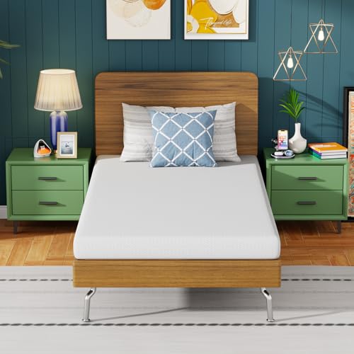 Image of FDW 5 Inch Twin XL Mattress, Medium Firm Base Foam, Breathable & Comfortable with Removable Washable Zipper Cover, Bed in a Box, CertiPUR-US Certified, White