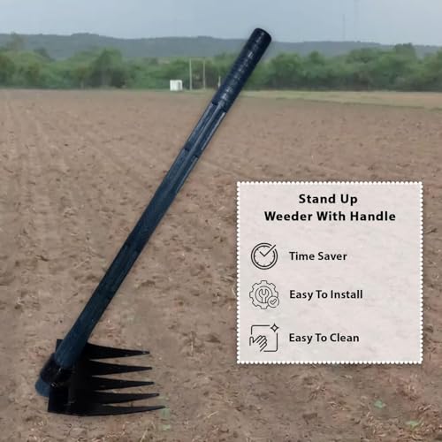 Image of A to Z Hub GT Weeder Remover with Unbrackble Handle,Grass Remover,Lawn Remover,Hedge Cutter,Farm Lawn Remover,Garden Grass Cutter,Lawn Cutter Tool Garden Teeth Rake, Khapali,RAKE,Spade,Tiller,
