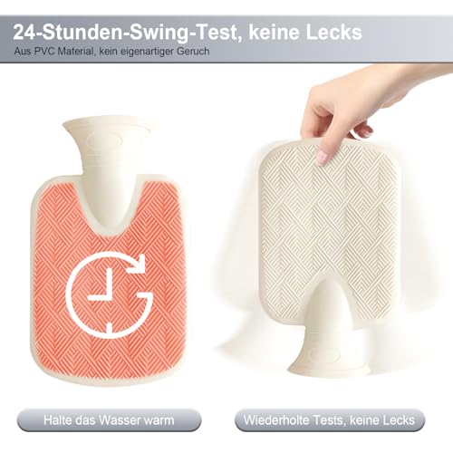 3 in 1 Wärmflaschengürtel, 1L Wärmflasche mit Bezug, Gummi Wärmflasche zur Schmerzlinderung für Nacken Schulter Rücken Taille Regelschmerzen, für Kinder, Erwachsene, Ältere, Frauen (Katze - Grau)
