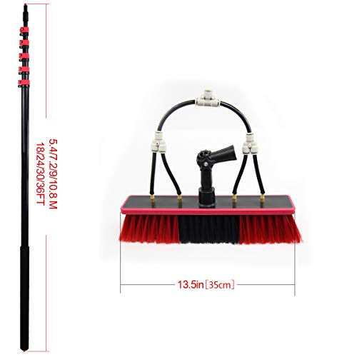 Teles - Kit di spazzole per la pulizia delle finestre, 6 m-10,8 m, per pannelli solari rotanti per sistemi fotovoltaici, strumento efficiente per la pulizia della casa