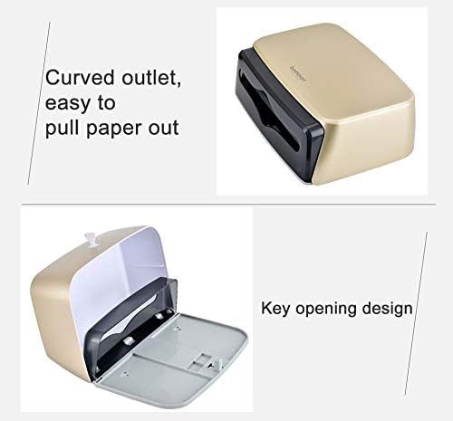 Bosharon Wall-Mounted Bathroom Tissue Dispenser Paper Towel Tissue Holder (Champagne,Gold)